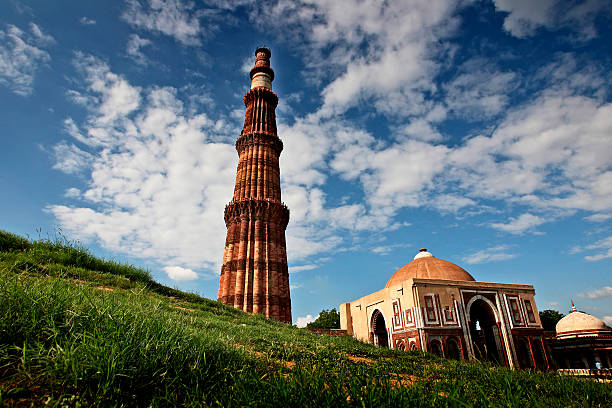 the grand qutub minar, new delhi, india.